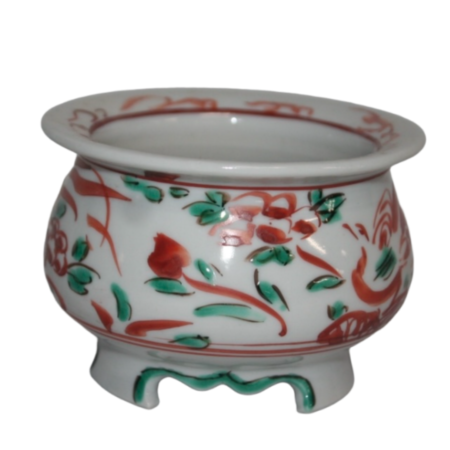 瑛生】 呉須赤絵鳥文様三・五号丸鉢 - 九谷美陶園